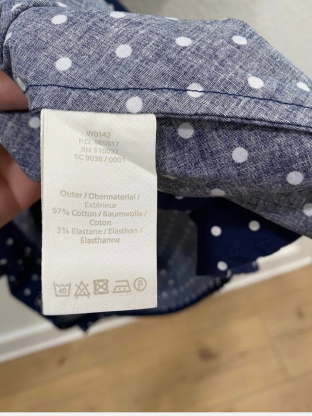 Boden XL Navy White Polka Dot Button Front Midi Shirt Dress Work Old Money - Picture 5 of 9